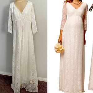 TIFFANY ROSE ~ CHLOE Lace Wedding Maternity Maxi Dress Gown Size 6 ~ Beautiful!
